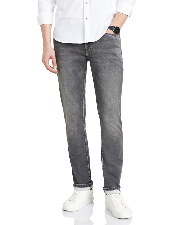 Symbol Premium Men's Slim Fit Stretchable Jeans | Casual Denim | Cotton Stretch | Fashion Shades of Black & Blue (Available in Plus Size)